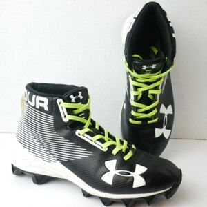 Under Armour Boys 4.5Y Hammer Mid Rm Jr 1289783-011 Black Football Cleat…
